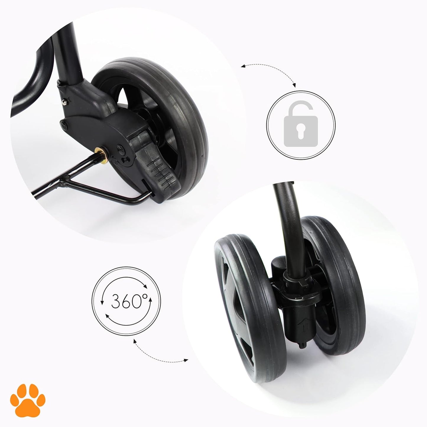 do and Fetch Foldable 2-in-1 Pet Stroller & Carrier – Lightweight Buggy with Suspension, Mesh Sides, Storage Basket & Swivel Wheels for Small Dogs & Cats